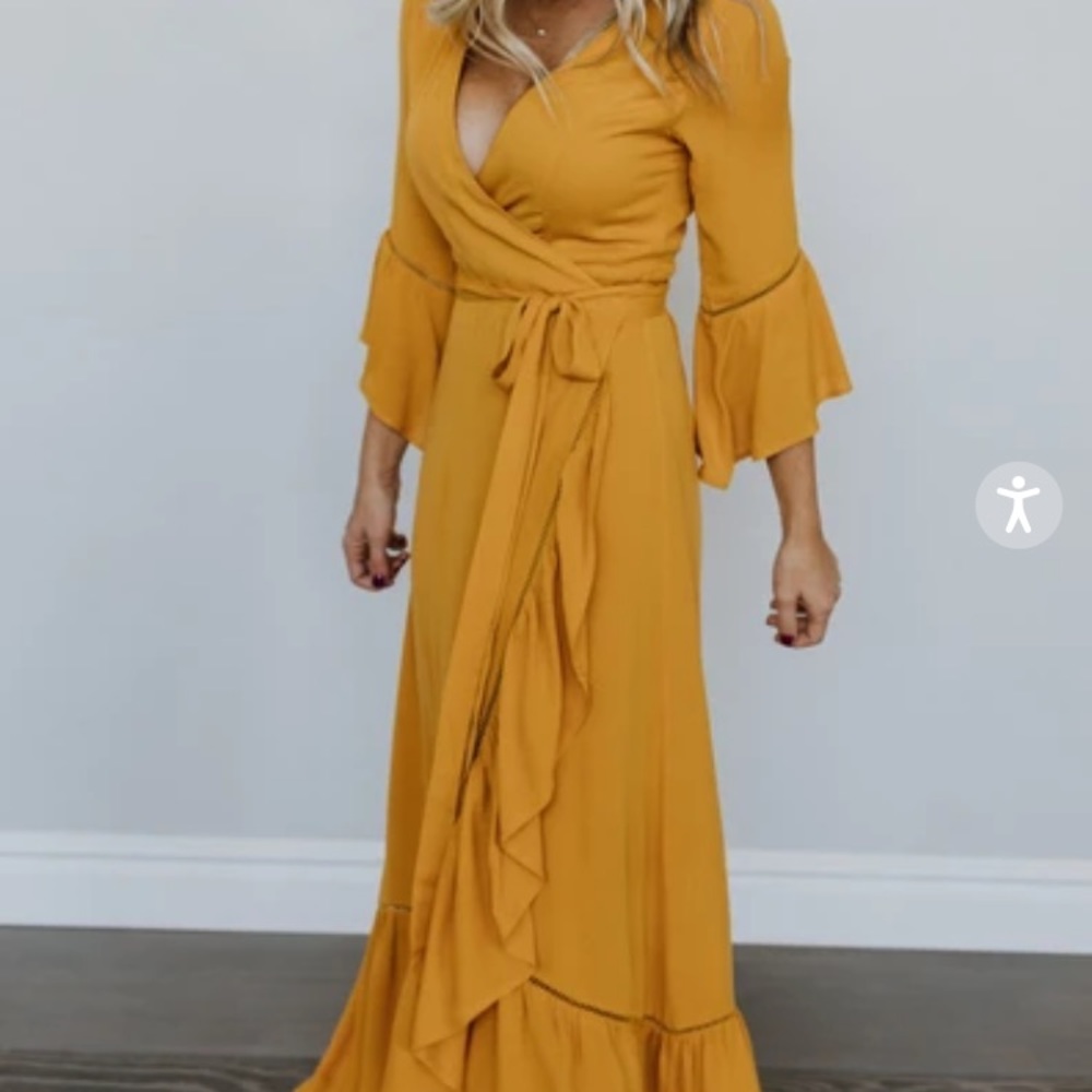 Baltic born Daniella mustard dress NWT